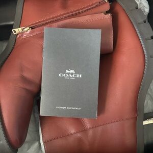 Coach Burgundy Leather Ankle Boots